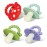 RaZbaby Soft Silicone Infant & Baby 3M+ Teether Toy Massaging Bristles Teething Relief Pacifier - Soothes Sore Gums - Hands-Free & Easy-to-Hold Chompy Teether, BPA Free (Lavender/Green/RED/Blue)