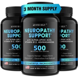 Neuropathy Support Natural Nerve Discomfort Relief - Made in USA - Nerve Antioxidant for Trigeminal Neuralgia, Diabetic & Peripheral Neuropathy - Hands, Neck, Feet & Toes Treatment Formula - Pack of 3
