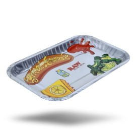 RAW x Lyrical Lemonade Lunch Rolling Tray - Size: Small L 10.8 X W 6.9 X H .08 - Fun Collab Design, Durable & Easy to Clean