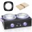 Professional Waxing Kit Wax Warmer Double Pot Wax Heater Machine for Hair Removal, Large Waxing Pot for Spa Salon Beauty Esthetician Home, with Non-Stick Easy Clean Pot, 50 Sticks & 20 Collar, Black