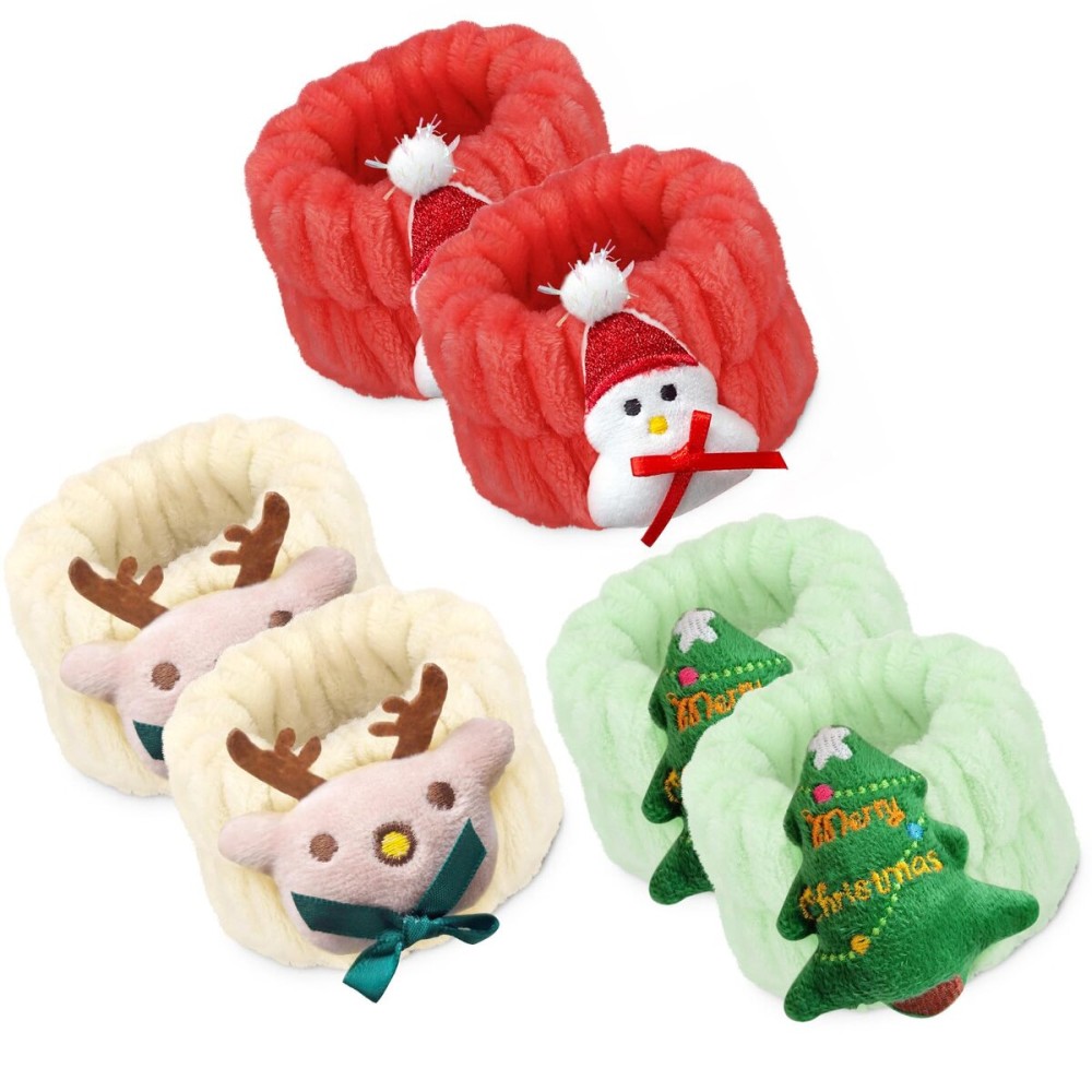 Women\'s Wrist Towels for Washing Face, Microfiber Spa Wash Towel Band, Face Washing Absorbent Wristbands,6PCS