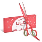 ULG 6.5 Hair Cutting Scissors, Professional Japanese Stainless Steel, Razor Sharp Barber Shears with Ergonomic Offset Handles, Lightweight and Durable for Stylist & Home Use, Christmas Red Edition
