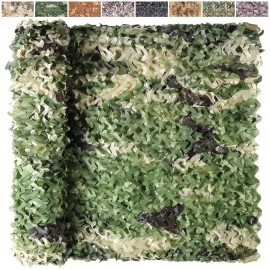 Yeacool Camo Netting Camouflage Netting Sunshade Net for Decor Hunting Blind Outdoor Photography Dinosaur Birthday Theme Party Decoration (5 Color Woodland, 9.8ftx13ft,3m*4m)