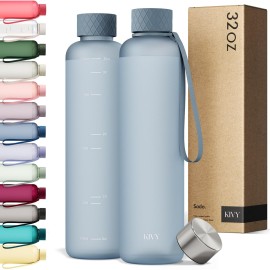 KIVY Tritan Water Bottle 2nd Generation (Blue Gray, 32 Ounces)