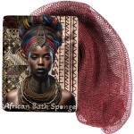 AFRIKI African Net Sponge - Exfoliating Body Scrubber, Black Owned & Rooted in Africa, All Skin Types | 45 in Long (Burgundy)
