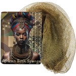 AFRIKI African Net Sponge - Exfoliating Body Scrubber, Black Owned & Rooted in Africa, All Skin Types | 45 in Long (Army Green)
