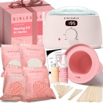GIRLEARLE Premium Digital Waxing Kit for Women Sensitive Skin, Wax Warmer Hair Removal for Men at Home with Wax Beads & Silicone Pot, Target Different Types of Brazilian Bikini, Facial, Leg, Full body