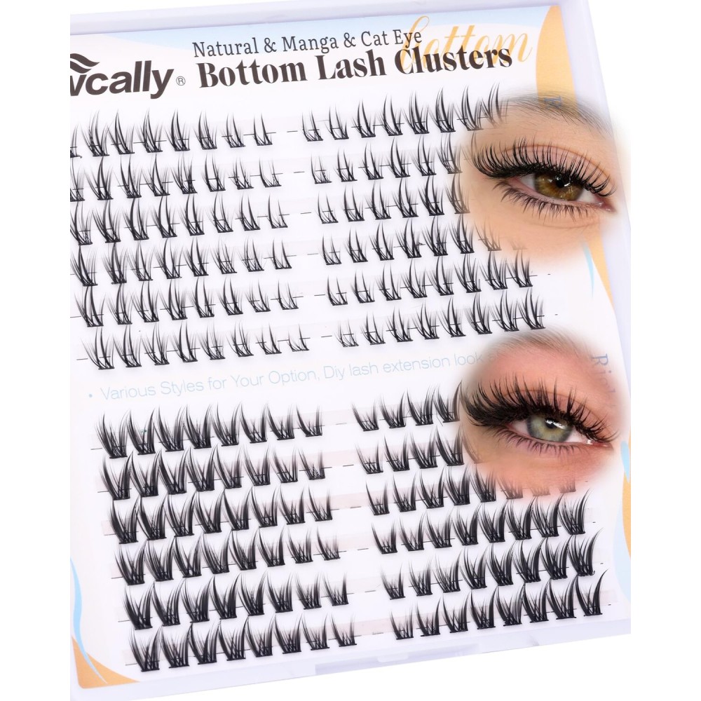 Bottom Eyelash Clusters Lower Lashes Natural Manga Individual Lashes 4-7MM Short Lash Extension Bottom Lash Clusters CC-Curly DIY at Home Easy Application by Newcally