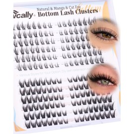 Bottom Eyelash Clusters Lower Lashes Natural Manga Individual Lashes 4-7MM Short Lash Extension Bottom Lash Clusters CC-Curly DIY at Home Easy Application by Newcally