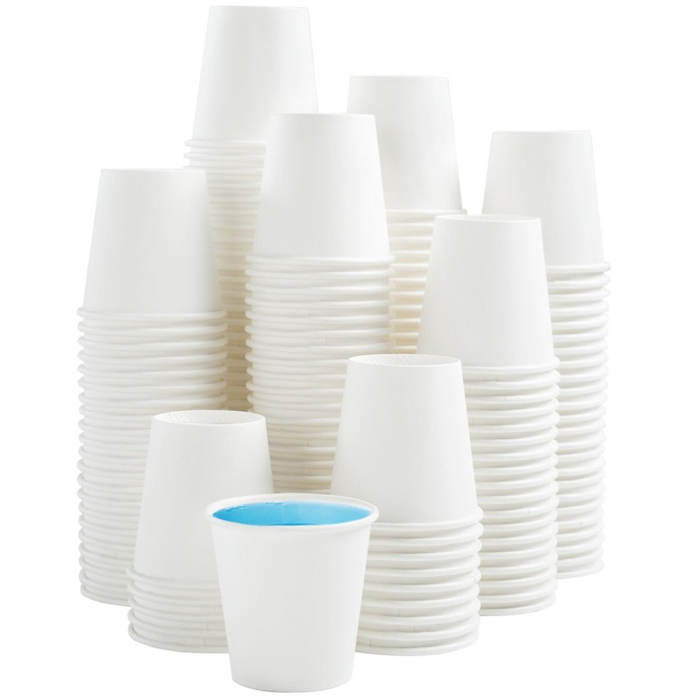 Huifany 100 Pack 3 oz Paper Cups, Disposable Bathroom Cups, Small Mouthwash Cup White Paper Drinking Cup for Party,Picnic,Travel and Events