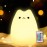 ZKLiLi Cute Remote Cat Nursery Night Lights USB Rechargeable Cat Lamp Nightlight Birthday Christmas Gift with Warm White and 7-Color Breathing Modes for Kids Baby Children (renqimao)