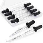 Herain 8 Pack Glass Pipette Eye Dropper, 4 Long Bent & 4 Short Straight Tips, 1 ml Ear Droppers for Essential Oils, Lab, Crafts, Measuring and Transferring a Variety of Liquids
