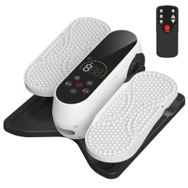 Under Desk Elliptical Machine, Electric Leg Exerciser as Seen on TV,12 Speeds Leg Exerciser While Sitting for Seniors, Quiet Pedal Exerciser with Remote Control for Home Office(White)