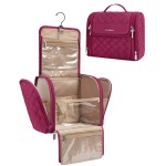 BAGSMART Travel Toiletry Bag, Large Capacity Cosmetic Bags for Women with Hanging Hook, Water-resistant for Toiletries Accessories Brushes Sponge, With Handle