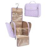 BAGSMART Travel Toiletry Bag, Large Capacity Cosmetic Bags for Women with Hanging Hook, Water-resistant for Toiletries Accessories Brushes Sponge, With Handle