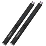 ARECTECH Electric Candle Lighter with Type-C Cable Birthday Gift for Man Women Wife Rechargeable Plasma Arc Lighters for Candle Camping Kitchen Stove Black 2 Pack