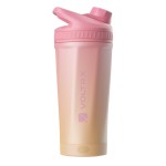 VOLTRX ChillMix Shaker Bottle Insulated Stainless Steel - USB C Rechargeable Electric Protein Shake Mixer, Shaker Cups for Protein Shakes and Meal Replacement, Sunset Rose, 16 oz