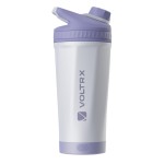 VOLTRX ChillMix Shaker Bottle Insulated Stainless Steel - USB C Rechargeable Electric Protein Shake Mixer, Shaker Cups for Protein Shakes and Meal Replacement, Misty Lilac, 16 oz