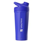 VOLTRX ChillMix Shaker Bottle Insulated Stainless Steel - USB C Rechargeable Electric Protein Shake Mixer, Shaker Cups for Protein Shakes and Meal Replacement, Electric Blue, 16 oz