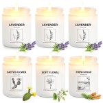6 Pack Large 9 oz Natural Soy Wax Scented Candles- Lavender, Cactus Flower, Soft Floral & Fresh Wood- Long Lasting Aromatherapy Candle Gift Set for Home Relaxation, Christmas & Holiday Gifts for Women