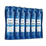 Suave Men Ocean Charge 2 in 1 Refreshing Shampoo & Conditioner with Pro Vitamin B5, Hydrates & Revitalizes Hair, Ocean Fresh Scent, 6 Count, 12.6 FL OZ
