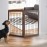 ZJSF Freestanding Foldable Dog Gate for House Extra Wide Wooden Indoor Puppy Gate Stairs Doorways Pet Gate Tall Dog Fence 2 Panels Fence Brown