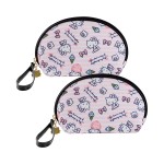 AmBealla 2PCS Cosmetic Bag Portable Storage Bag for Women,Cute Compact Travel Makeup Bag for Keys and Phone,Portable Bag for Girls,Pink