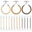 Hotop 15 Pieces Elastic Hook Hair Tie Styling Ponytail Holder Hooks Cord for Long Curly Hair(Apricot, Yellow-brown, Coffee)