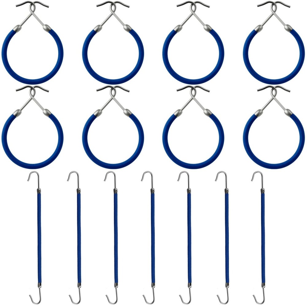 Hotop 15 Pieces Elastic Hook Hair Tie Styling Ponytail Holder Hooks Cord for Long Curly Hair(Blue)
