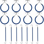 Hotop 15 Pieces Elastic Hook Hair Tie Styling Ponytail Holder Hooks Cord for Long Curly Hair(Blue)