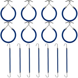 Hotop 15 Pieces Elastic Hook Hair Tie Styling Ponytail Holder Hooks Cord for Long Curly Hair(Blue)