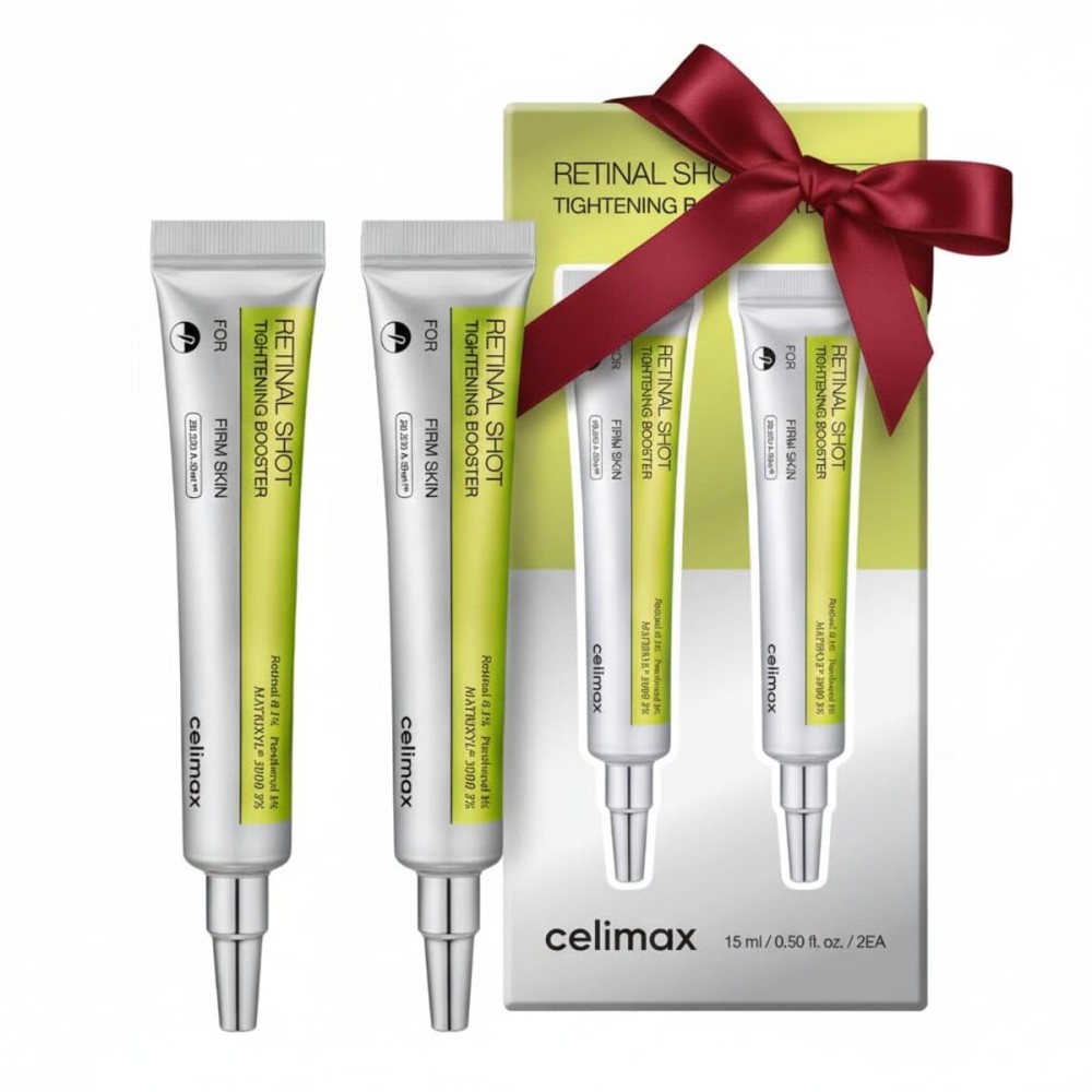 celimax The Vita A Retinal Shot Tightening Booster Duo Set 15mlx2 | Holiday Gift Set, Stocking Stuffers for Women | with Retinal 0.1%, Matryxyl 3%, Pore Minimizer, Wrinkles & Fine Lines, Firmer Skin,