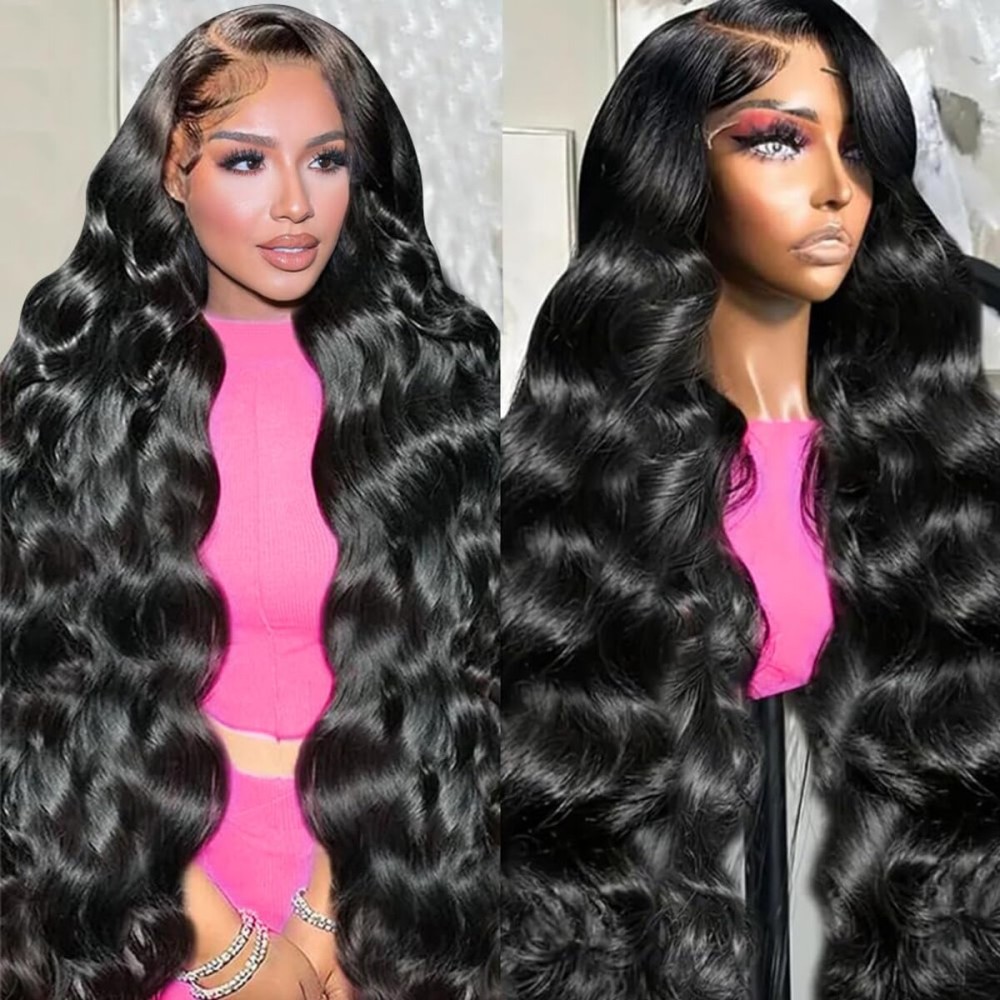 Uveous 26 Inch 13x6 Lace Front Wigs Human Hair HD Body Wave Lace Front Wigs Human Hair Pre Plucked 180 Density Frontal Wigs Human Hair wigs for Black Women Glueless Wigs Human Hair Pre Plucked wig