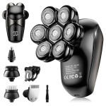 SHPAVVER Head Shavers for Bald Men: 5-in-1 Upgraded Electric Razor - IPX7 Waterproof Shaving Grooming Kit for Balder - Turbo Speed & Precision Blades (Light Black)