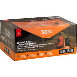 IRIS USA Hand Warmers, Extra Large - 30 Individual Warmers, Up to 18-Hour Heat Packs for Hot Hands Feet & Body, Unique Camo Pattern, Disposable Portable Pocket Warmers Bulk for Camping Skiing Outdoor