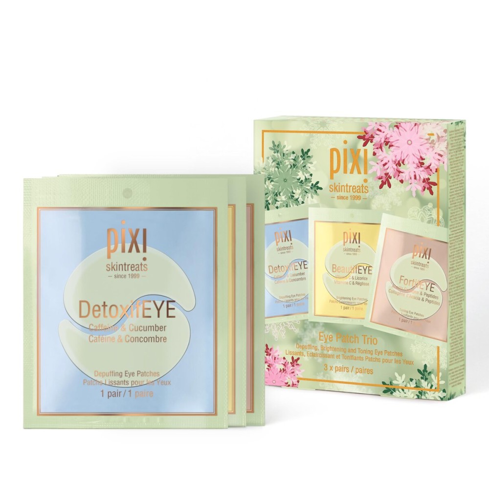 Pixi Beauty Holiday Eye Patch Trio | 3 Single Use Eye Patches for Depuffing, Hydrating & Toning Under-Eyes | 3 pairs, 6 patches