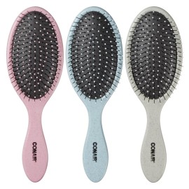 Conair Detangling Hair Brush Set 3 Pack, For Wet, Dry and All Hair Types, Detangling Brushes for Women, stocking stuffers, gifts for her - Glitter Silver, Blue, Pink