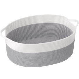 Goodpick Rope Baskets for Gifts Empty, Baby Gift Basket for Nursery Bathroom, Large Dog Toy Basket with Handles, Woven Baskets for Toy Storage, 19.7 X 11 X 7.9, Gray