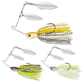 TRUSCEND Swim or Jig Fishing Spinner Baits for Freshwater and Saltwater, Jigs Fishing Lures for Trout Bass Walleye Crappie Salmon Pike, Spinnerbait Bass Lure 1/2oz