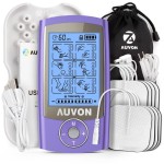 AUVON Rechargeable TENS Unit Muscle Stimulator, 24 Modes 4th Gen TENS Machine with 8pcs 2x2 Premium Electrode Pads for Pain Relief