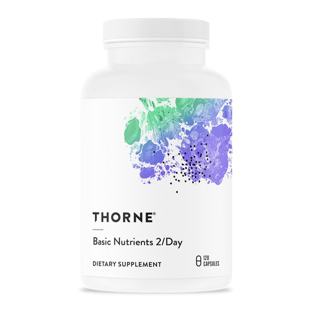 THORNE - Basic Nutrients 2/Day - Comprehensive Daily Multivitamin with Optimal Bioavailability - Vitamin and Mineral Formula - Gluten, Dairy & Soy-Free - 120 Capsules - 60 Servings