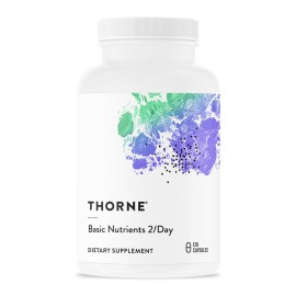THORNE - Basic Nutrients 2/Day - Comprehensive Daily Multivitamin with Optimal Bioavailability - Vitamin and Mineral Formula - Gluten, Dairy & Soy-Free - 120 Capsules - 60 Servings