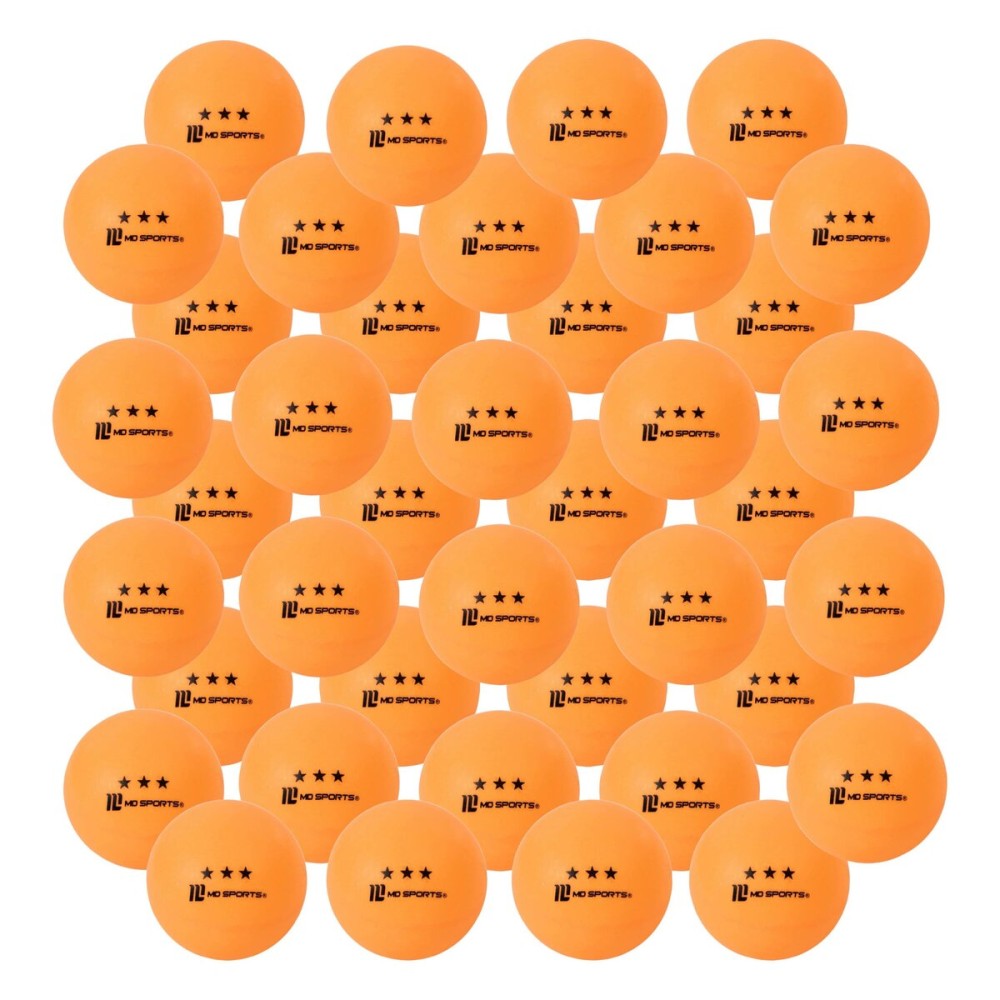 MD Sports 3-Star Ping Pong Balls Bulk Pack, 40 Official Size 40mm High-Level Table Tennis Balls with Durable Bounce & Spin Control