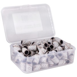 100 Pieces Large Nail Sanding Bands Professional Nail Manicure Great Fit for Nail Drill Bits for Acrylic Nails (100 Grit, Zebra)