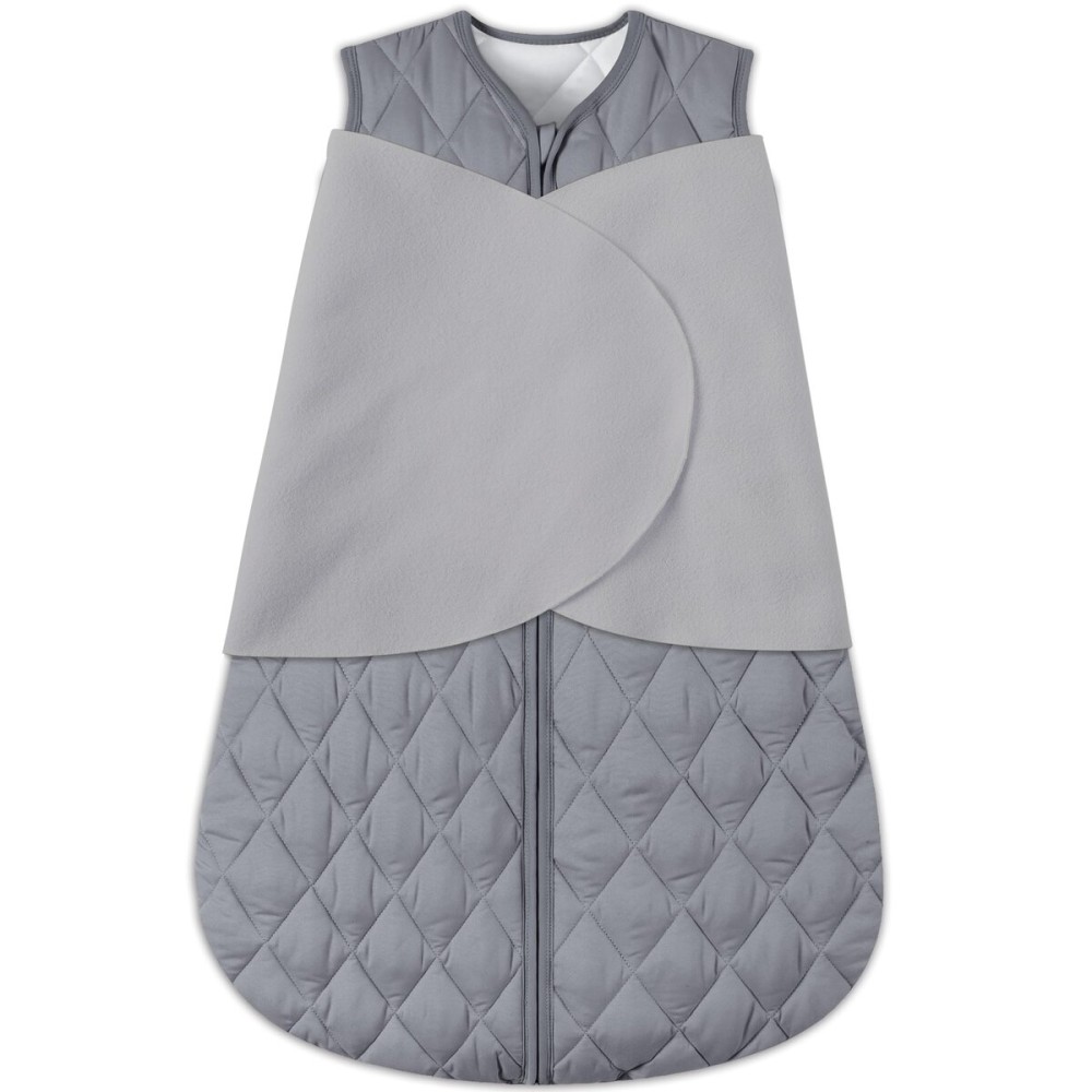 BSTOPPT Newborn Sleep Sack Baby Swaddle,3-Way Adjustable Wearable Blanket,Swaddling Sleeping Bag,TOG 2.5 (Gray, 6-12 Months)
