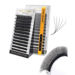 NAGARAKU 5D W Shape Eyelash Extension Supplies Natural Soft Volume 0.07mm CC Curl 8-15mm Mix Premade Fans Faux Mink Matte Black Cluster Easy Fanning False Lashes for Beginners & Professionals Salon