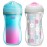 Chicco Double-Wall Insulated Sippy Cup with Bite-Proof Rim Spout and Spill-Free Lid 9oz. | Top-Rack Dishwasher Safe | Easy to Hold Ergonomic Indents | Teal/Pink/Floral, 2pk | 12+ months