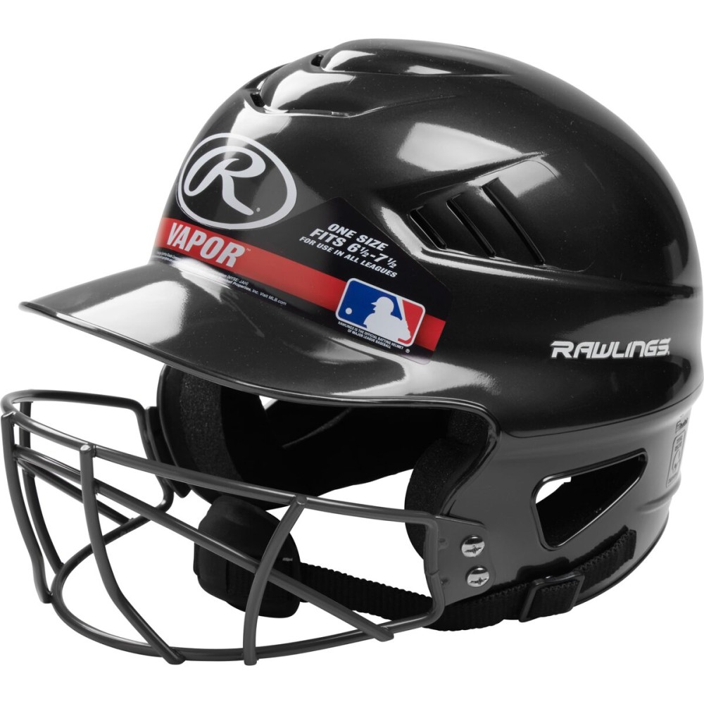 Rawlings | Vapor Molded Youth Batting Helmet with Face Guard | Black