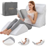 Kingfun 4pcs Orthopedic Bed Wedge Pillow Set for Sleeping, Memory Foam for Sleeping,Breathable Triangle Pillow Wedge, Post Surgery Memory Foam Wedge Pillow for Back, Leg Pain Relief, Sitting