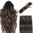 LORIEN Clip in Hair Extensions Real Human Hair, 14 Inch 80g, 1B/6 Natural Black to Chestnut Brown, Clip in 100% Brazilian Remy Human Hair Extensions 8pcs Per Set with 18 Clips Double Weft
